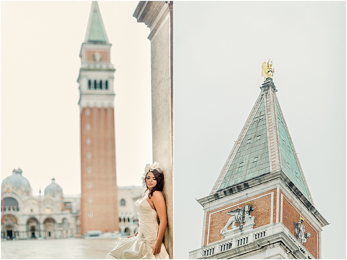Bride Piazza San Marco St Marks Campanile Bell Tower Kate Marie Portraiture.jpg