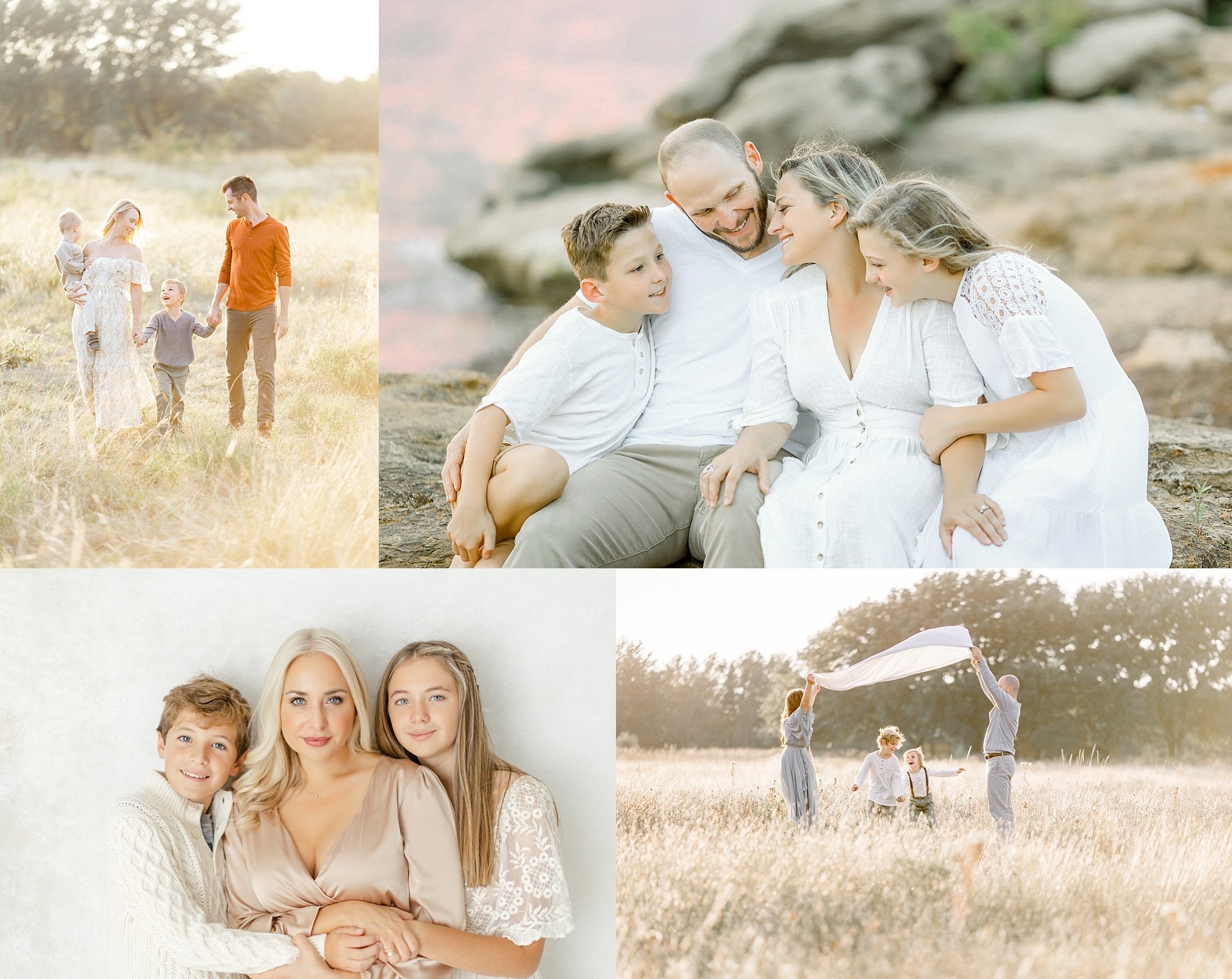 collage of family photos to demonstrate color pallet options